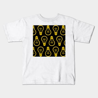 Lightbulb Yellow Pattern Kids T-Shirt